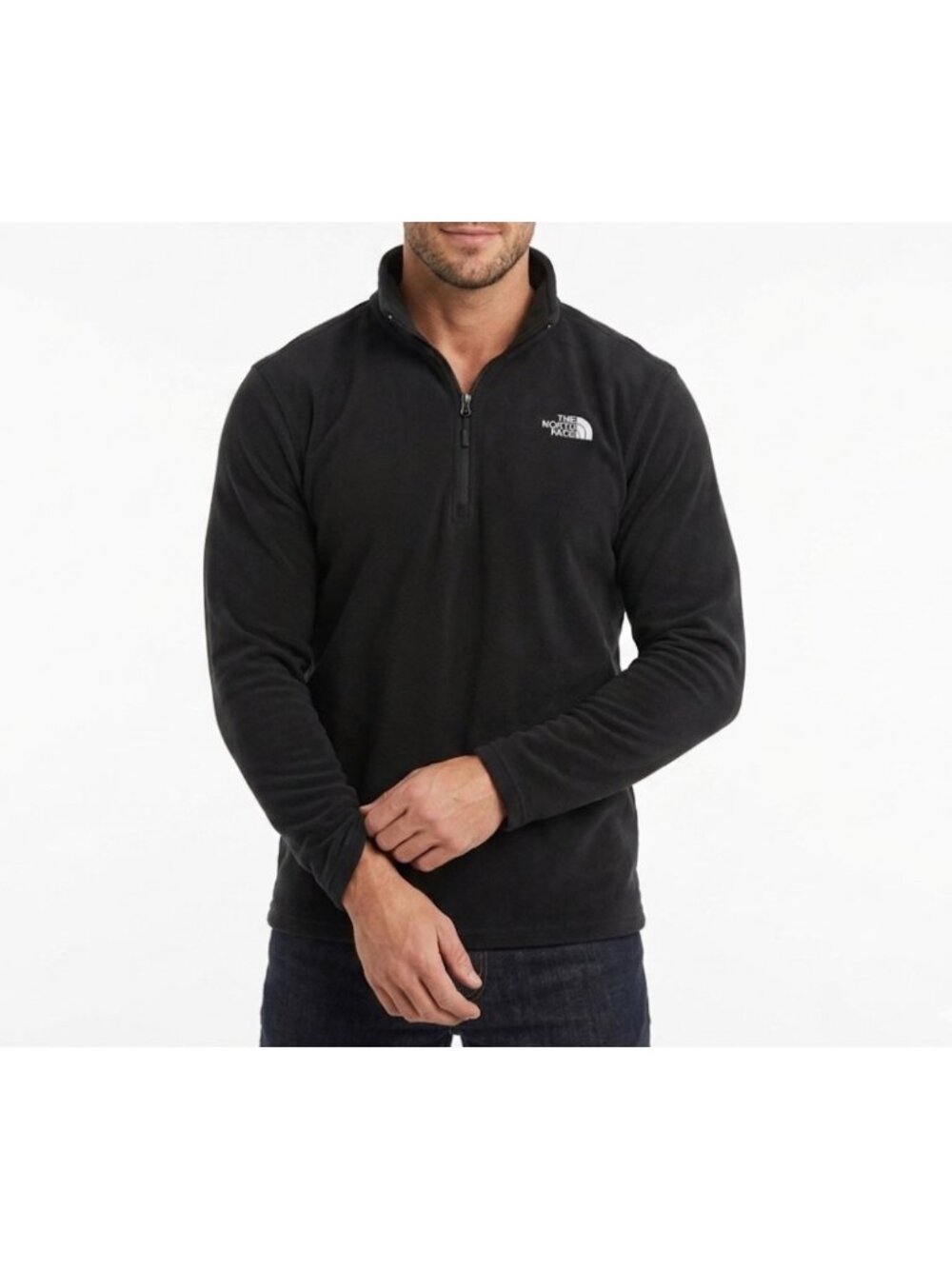 The North Face Mens Black Fleece Pullover Jacket XL Quarter-Zip Lightweight